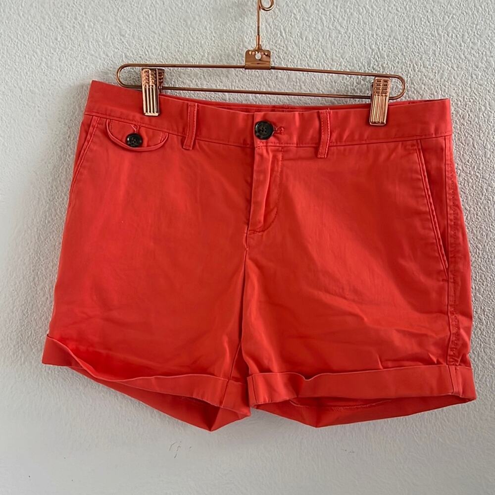 Banana Republic Orange Chino 4.75" Inseam Shorts Bright Summer Cotton 0